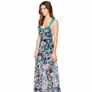 For Love & Lemons Blue Maritza Floral Maxi Dress